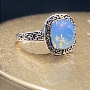 Vintage Sterling Silver 925 Ring with Blue Opal